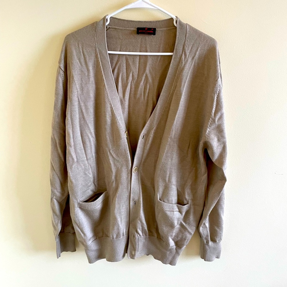 Pierre cardin medium wool khaki cardigan